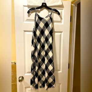 Philosophy Sleeveless Fringed Plaid Stretchy Lined Dress 10